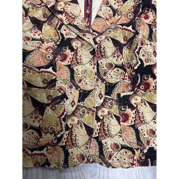 Bamboo Traders Petite Butterfly Print Corduroy Blazer Jacket Women PL - Picture 6 of 7